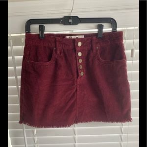 Corduroy Button Down Skirt